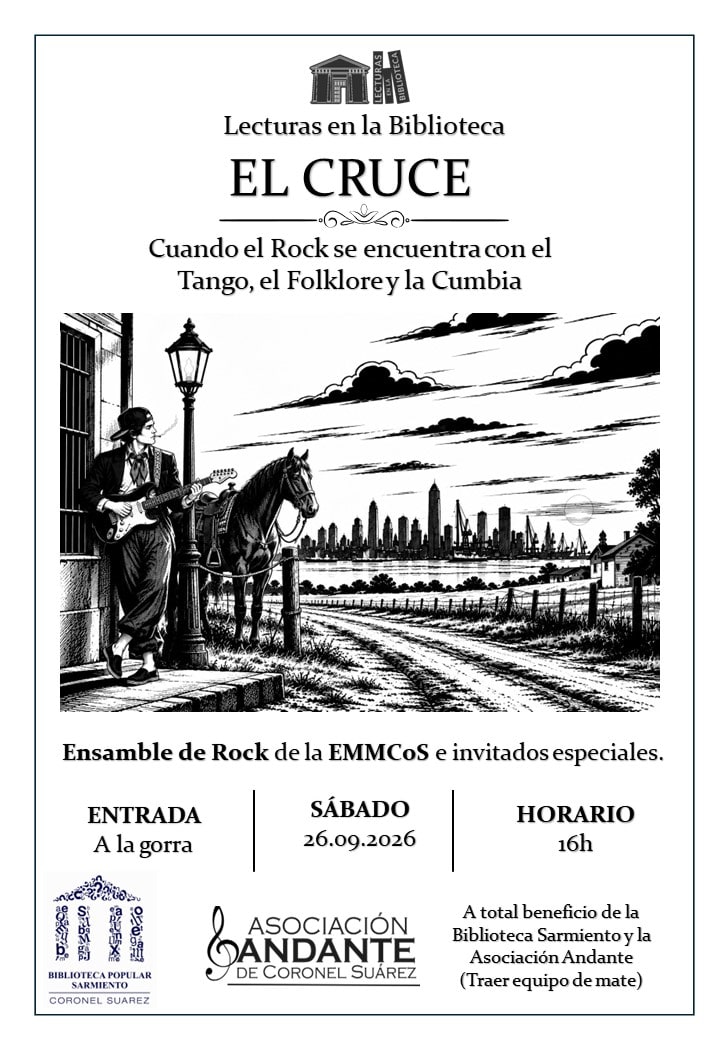 La Biblioteca Popular Sarmiento presenta El Cruce este sábado 26 de septiembre