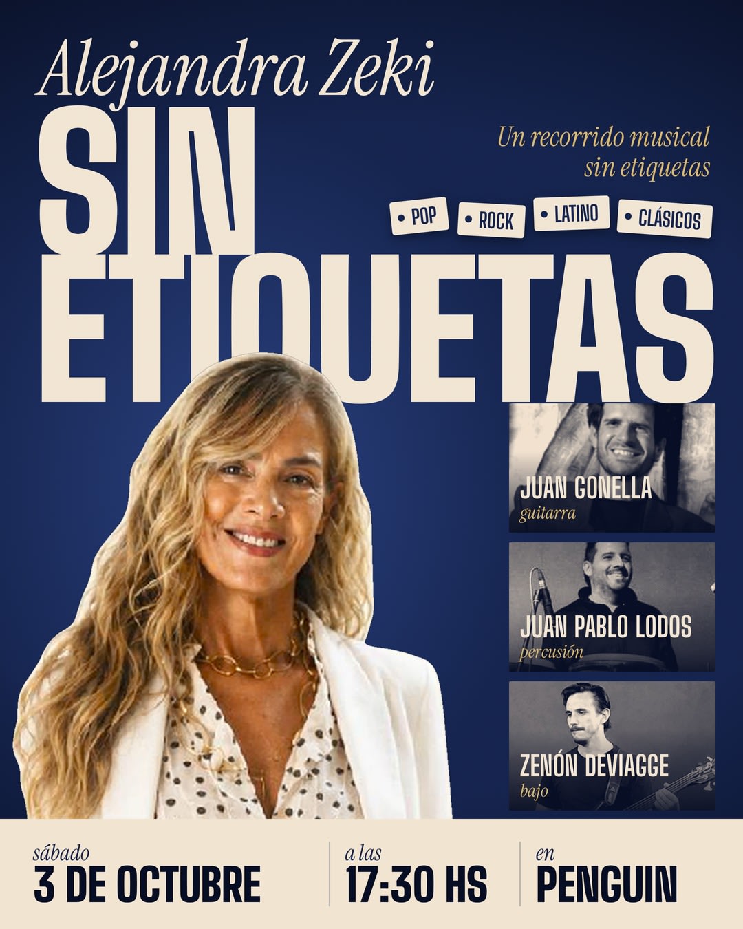 Alejandra Zeki presenta su show musical Sin Etiquetas en Penguin el 3 de octubre