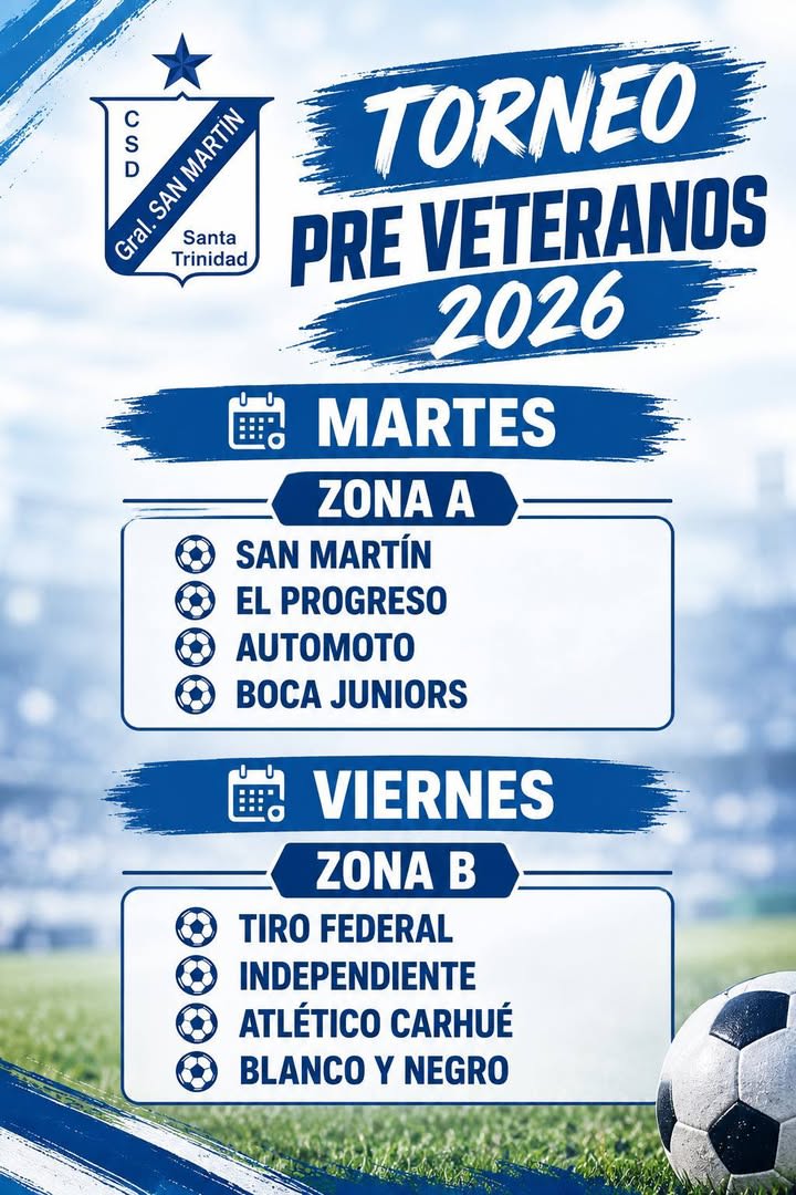 El Torneo Pre Veteranos 2026 inició en el Club San Martín de Santa Trinidad