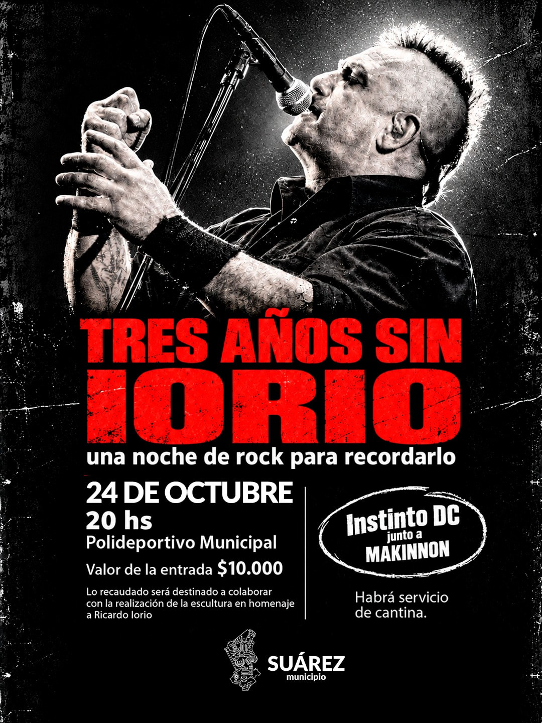 Instinto DC y MAKINNON participarán de un homenaje a Ricardo Iorio en Coronel Suárez el 24 de octubre
