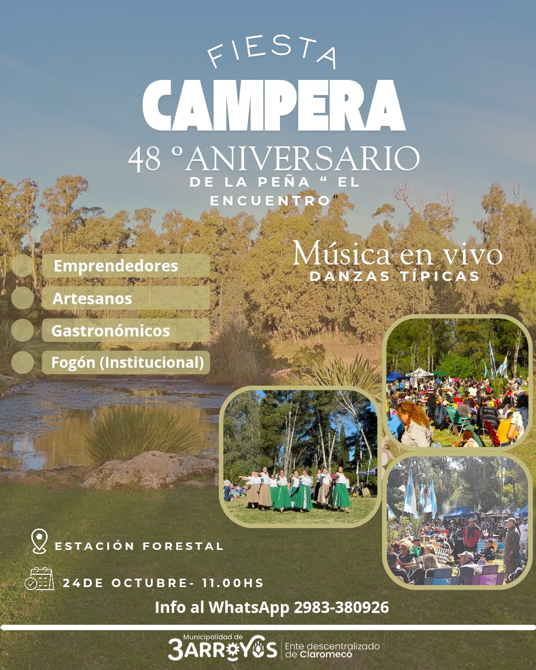 La Peña El Encuentro festeja su 48° aniversario el 24 de octubre en Claromecó