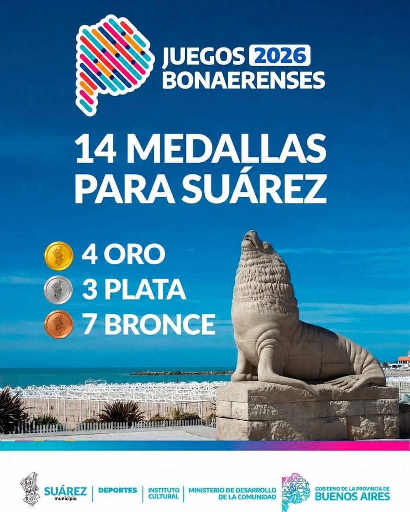 Coronel Suárez obtuvo 14 medallas en los Juegos Bonaerenses 2026