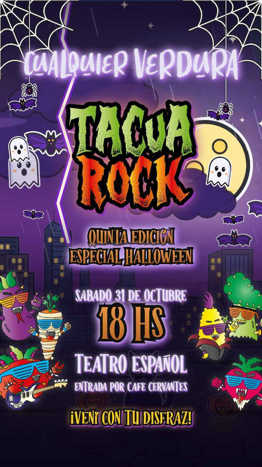 La TacuaRock edición Halloween se realizará el 31 de octubre en el Teatro Español