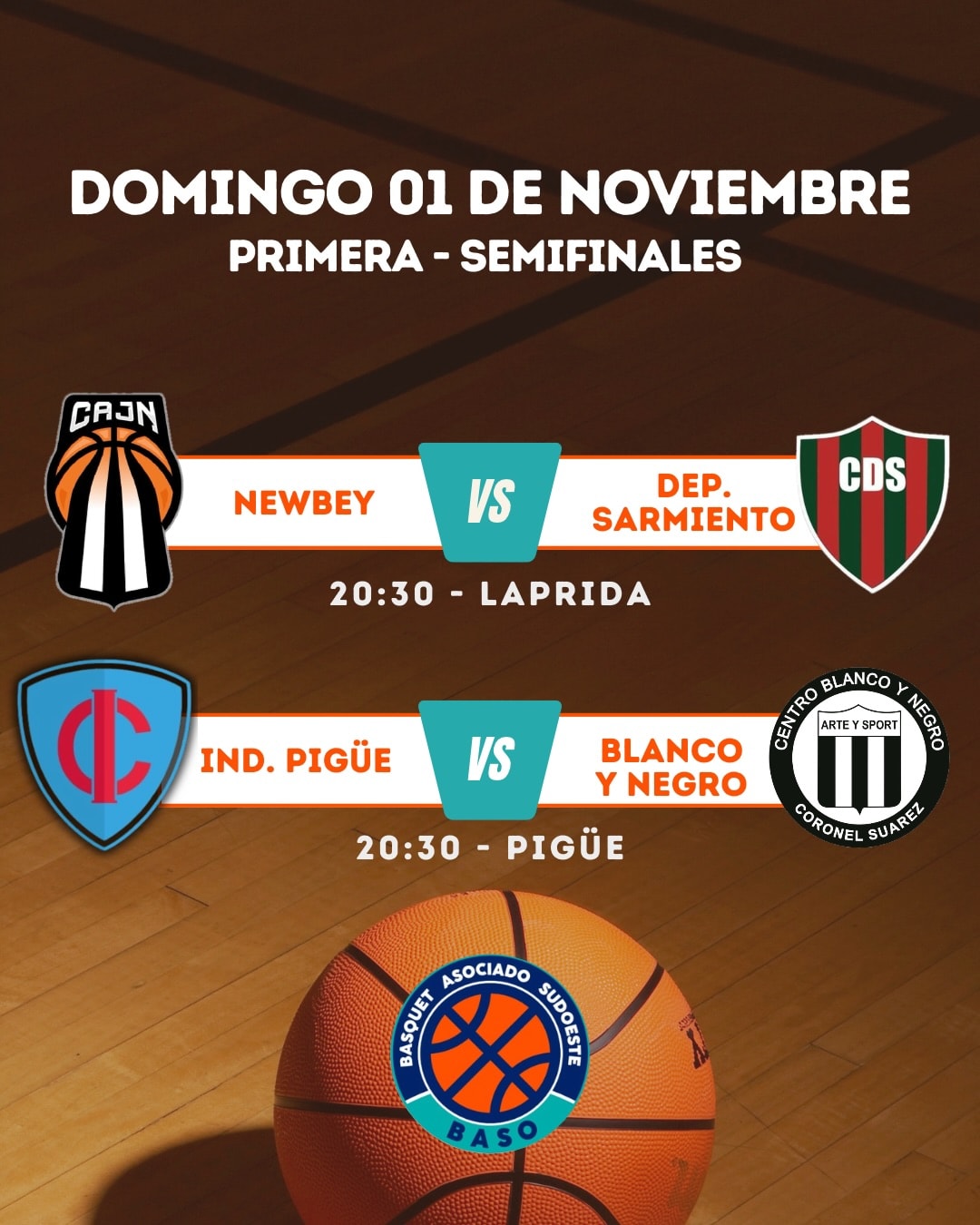El básquet del Sudoeste define a sus finalistas de Primera este domingo 1 de noviembre