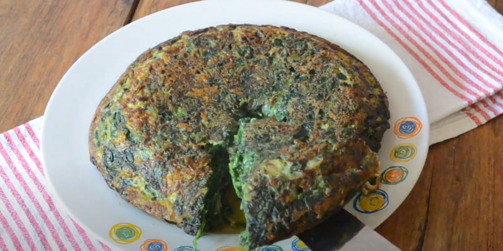 Receta de tortilla de espinaca, rápida y fácil