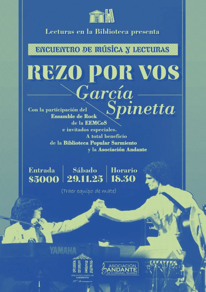 La Biblioteca Sarmiento organiza un encuentro de música y lecturas en homenaje a Charly García y Luis Alberto Spinetta