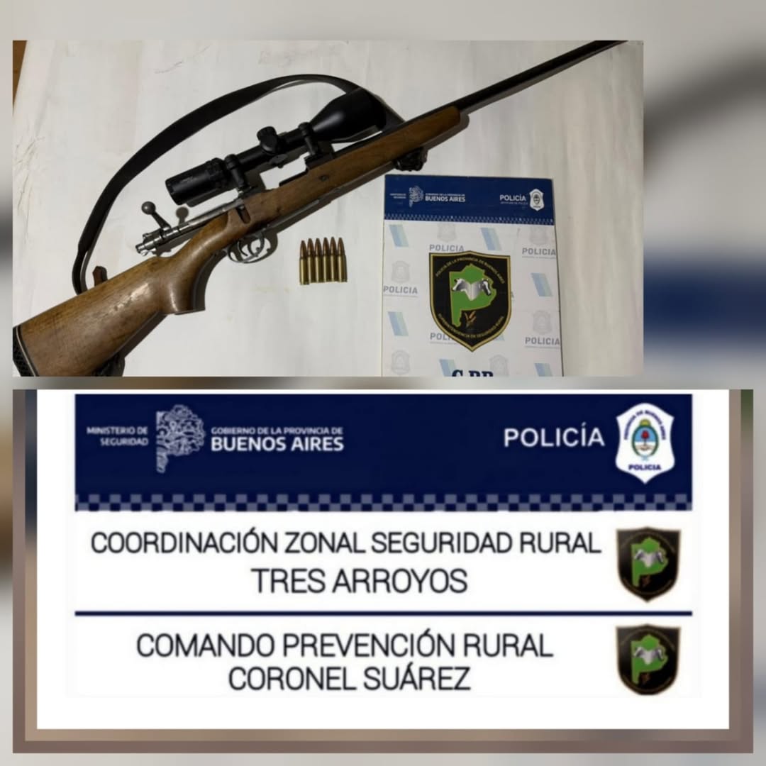 Hombre de Villa Ventana arrestado por tenencia ilegal de arma