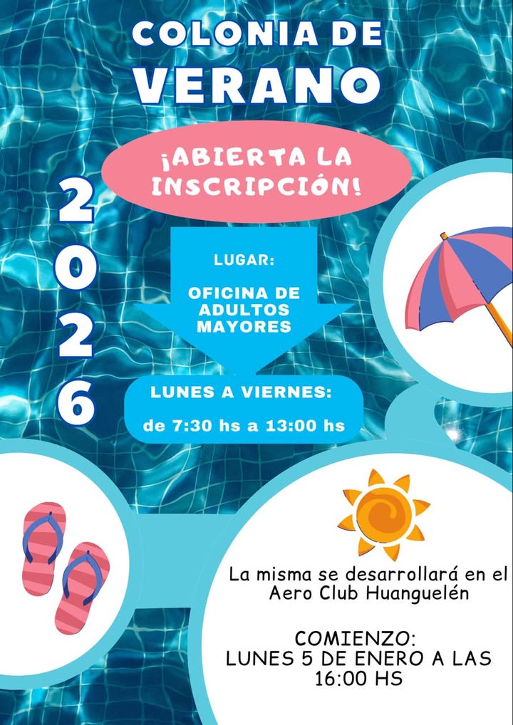 Abierta la inscripción para la colonia de verano de adultos mayores en Huanguelén