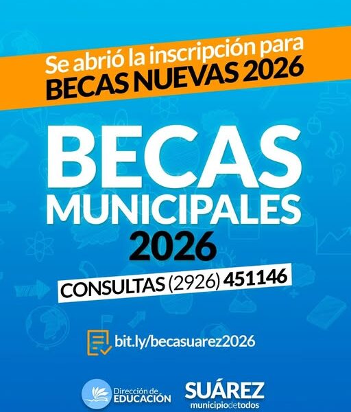 Becas municipales 2026: abierta la inscripción en Coronel Suárez