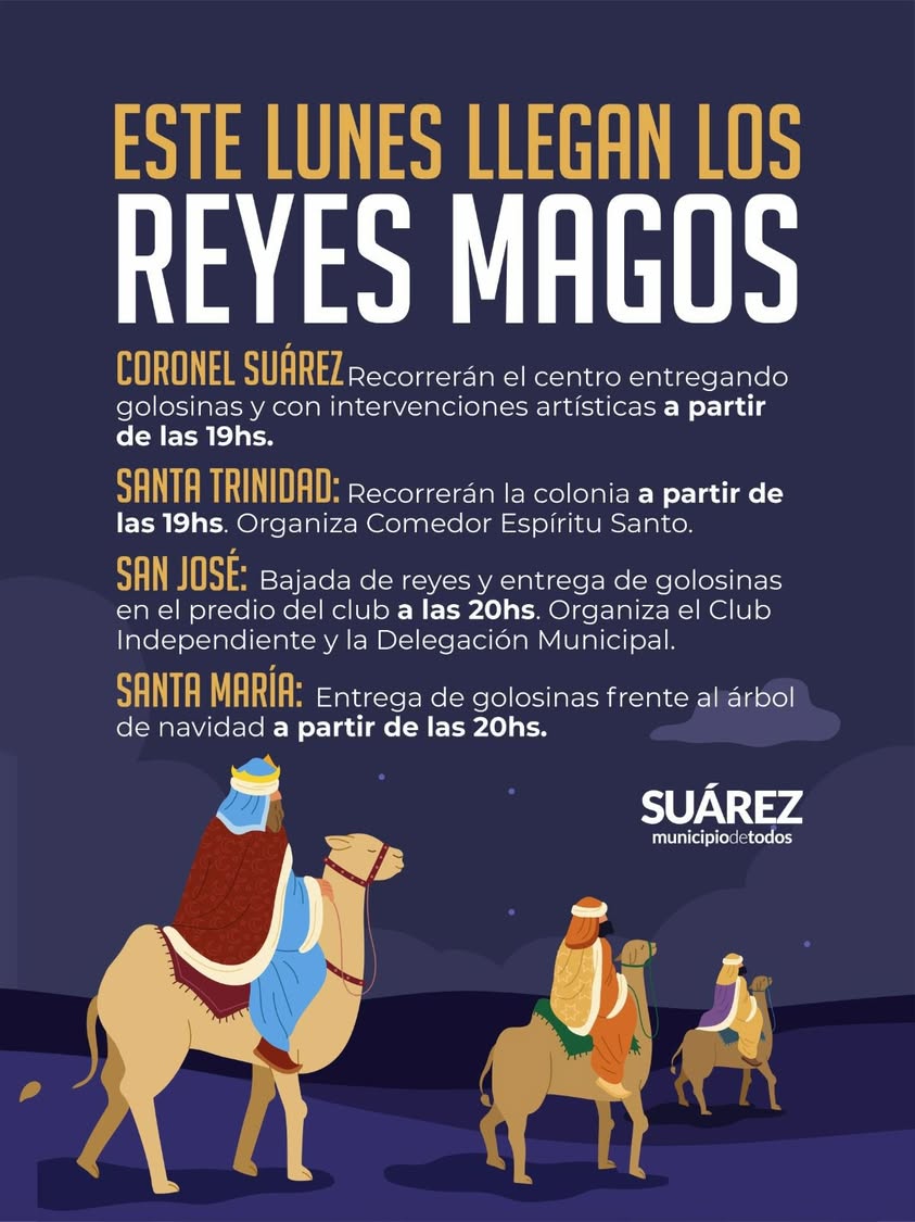 Los reyes Magos llegan a los pueblos Alemanes y Coronel Suárez