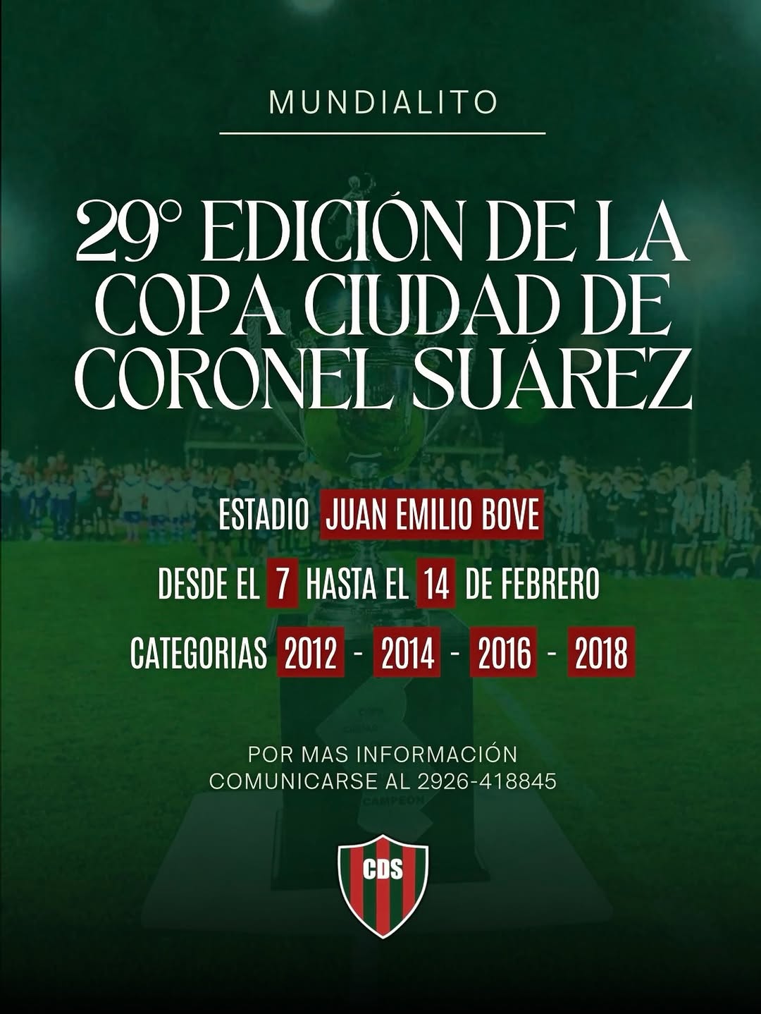 Vuelve el Mundialito: se juega la 29ª Copa Ciudad de Coronel Suárez
