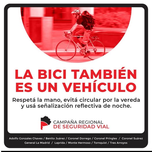 Campaña Regional de Educación Vial: la bicicleta también es un vehículo