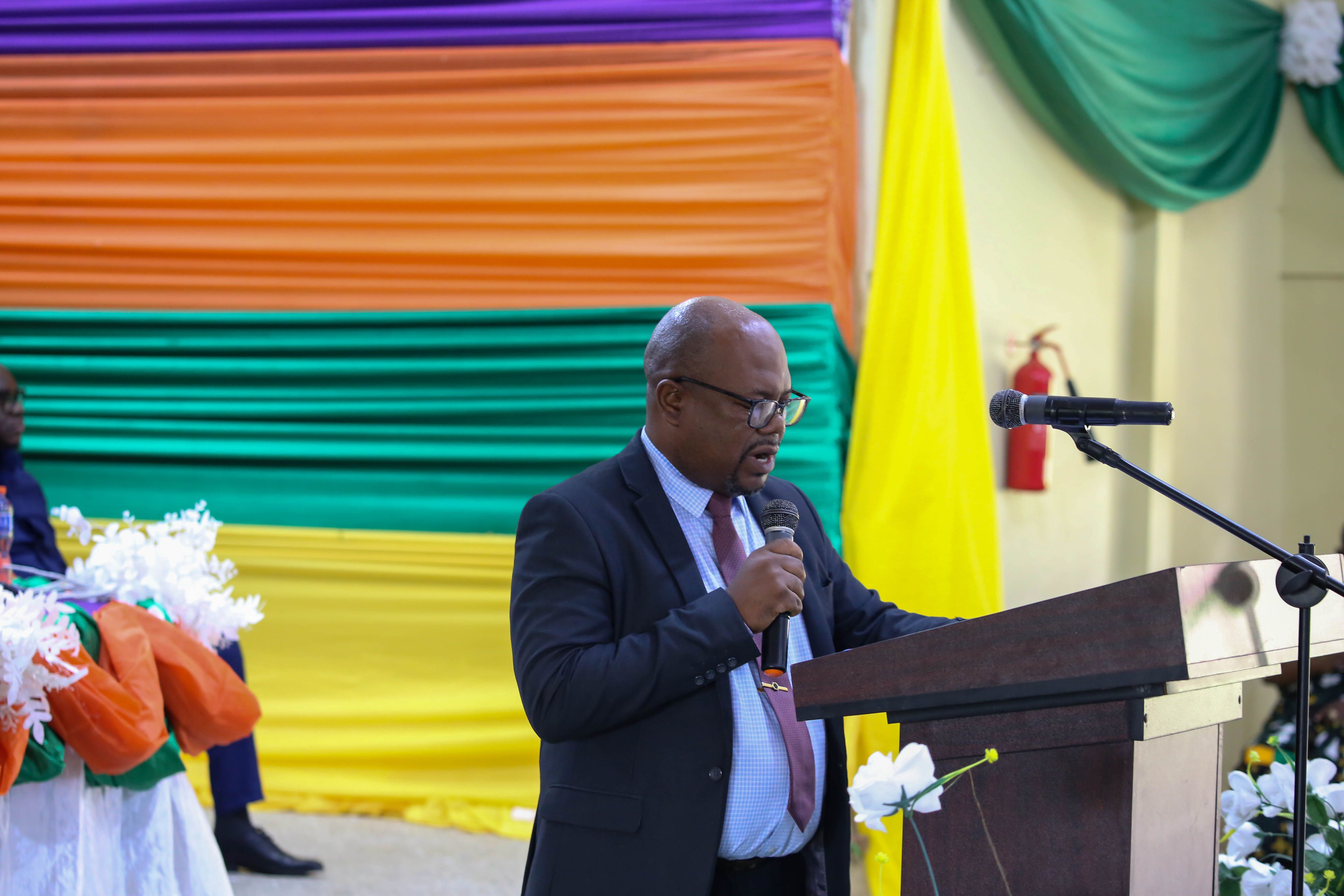 The Principal of Kwadaso Agricultural College delivering the keynote address at the 16th Graduation Ceremony