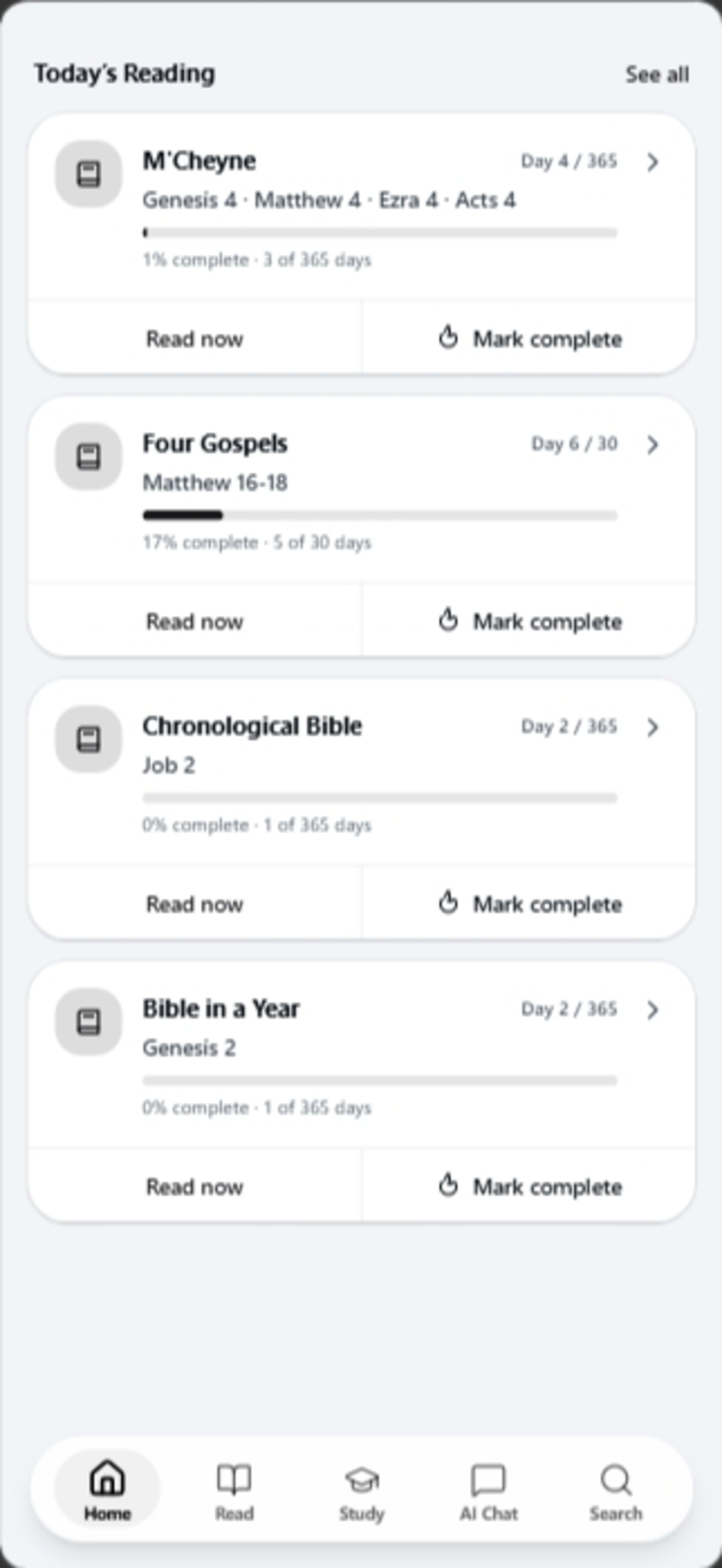 Aletheia Bible — Reading plans mobile