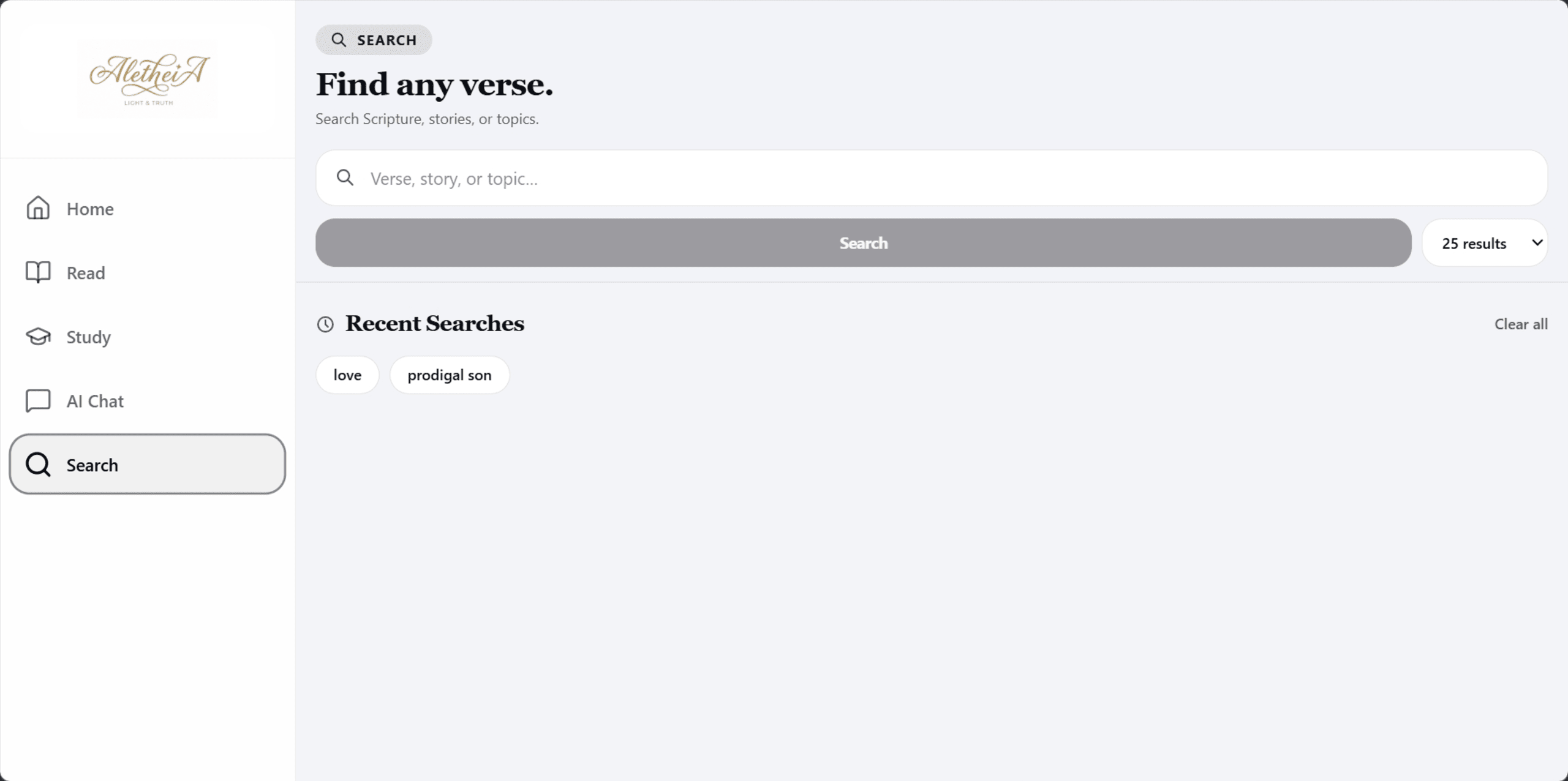 Aletheia Bible — Semantic search