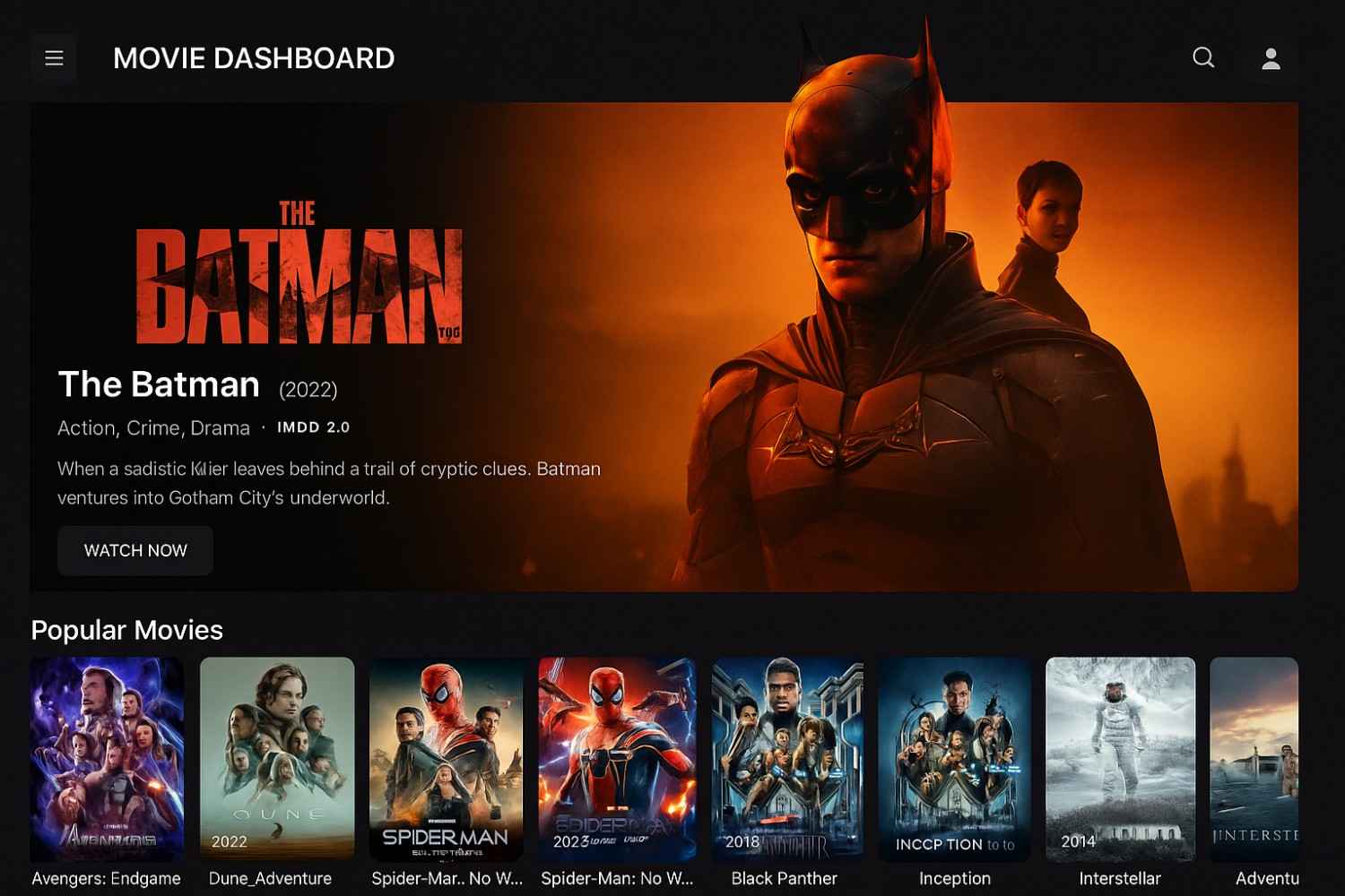 Movie Viewer web app by Diljith KP