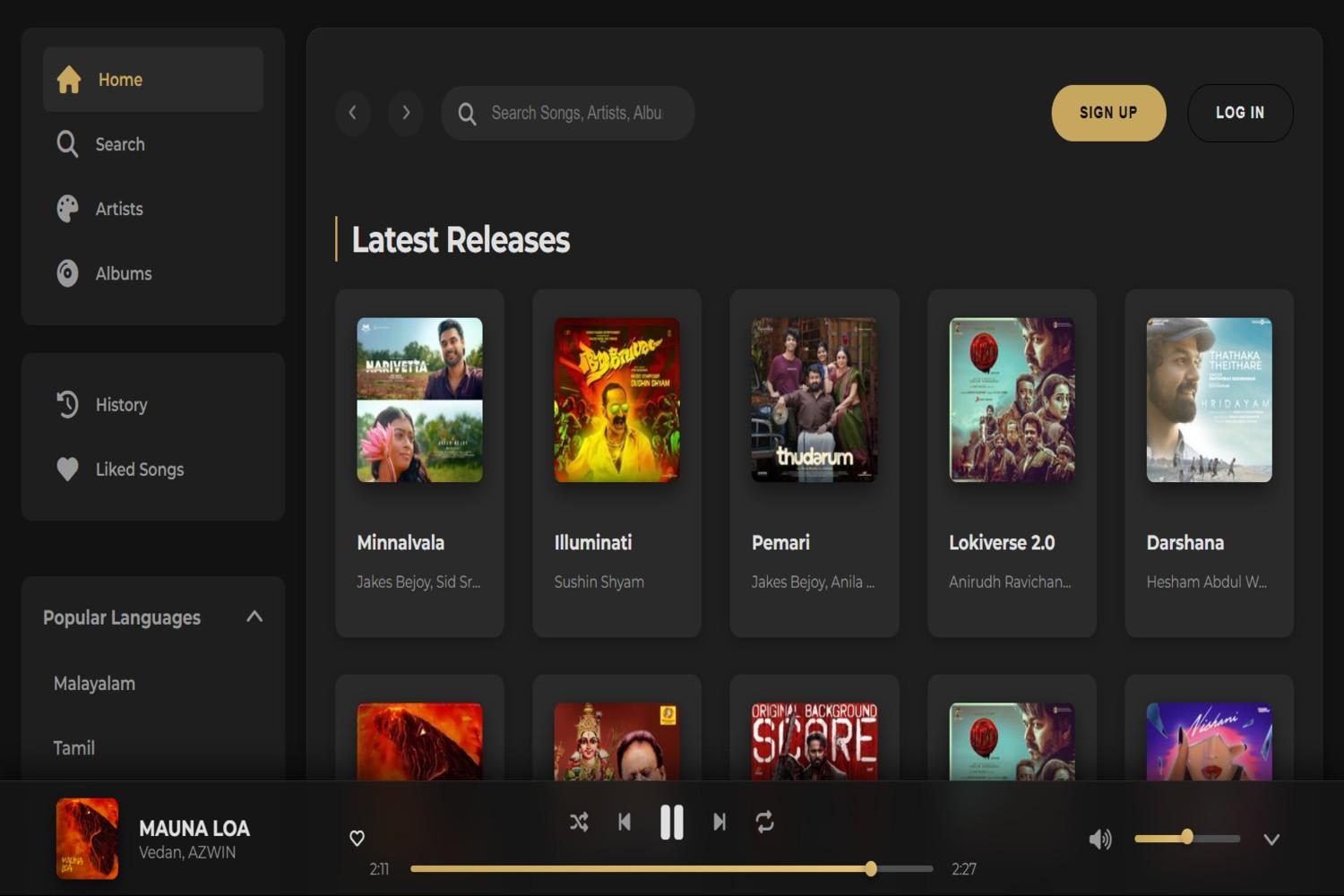 Music Player project by Diljith KP