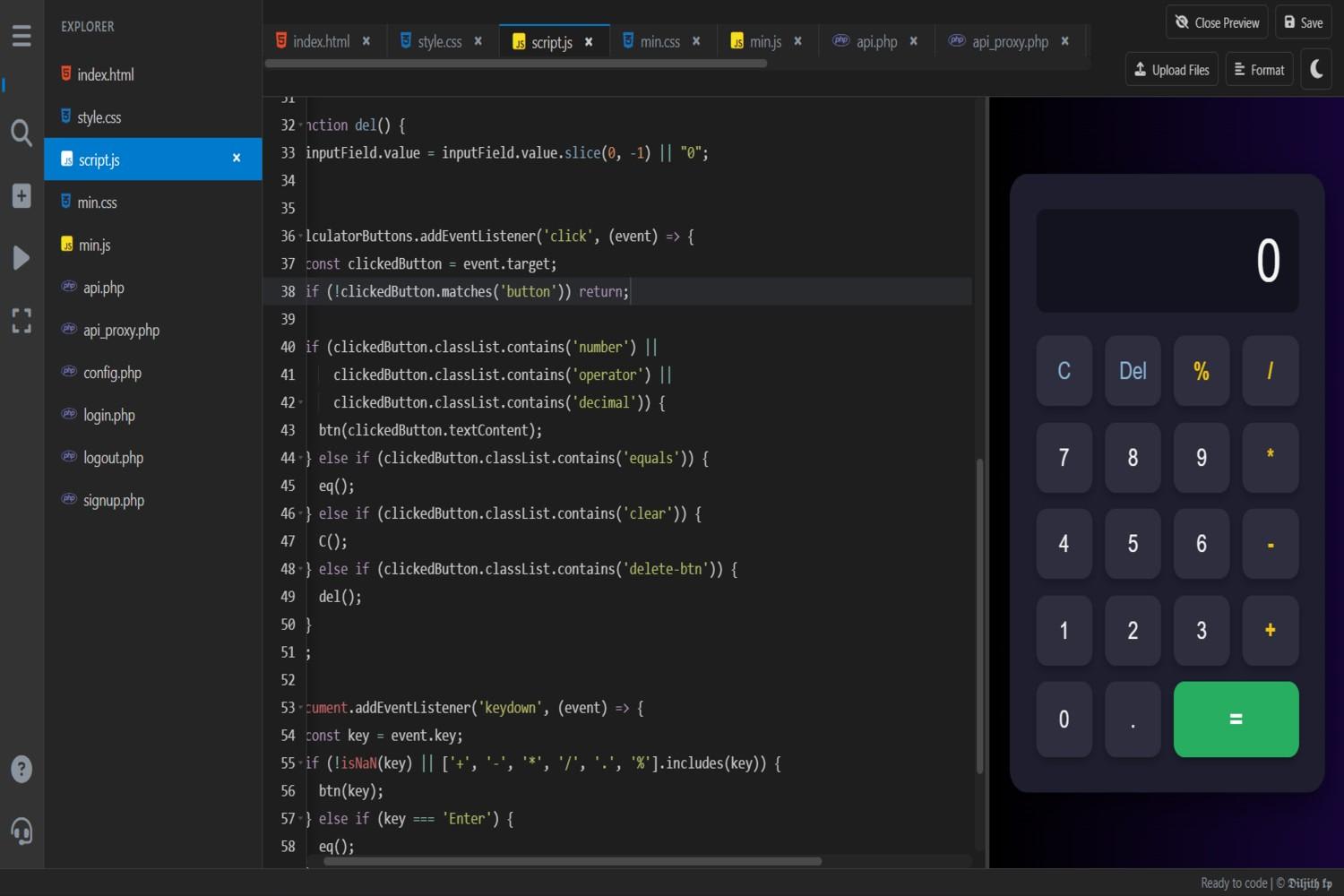 Online Code-Editor project by Diljith KP