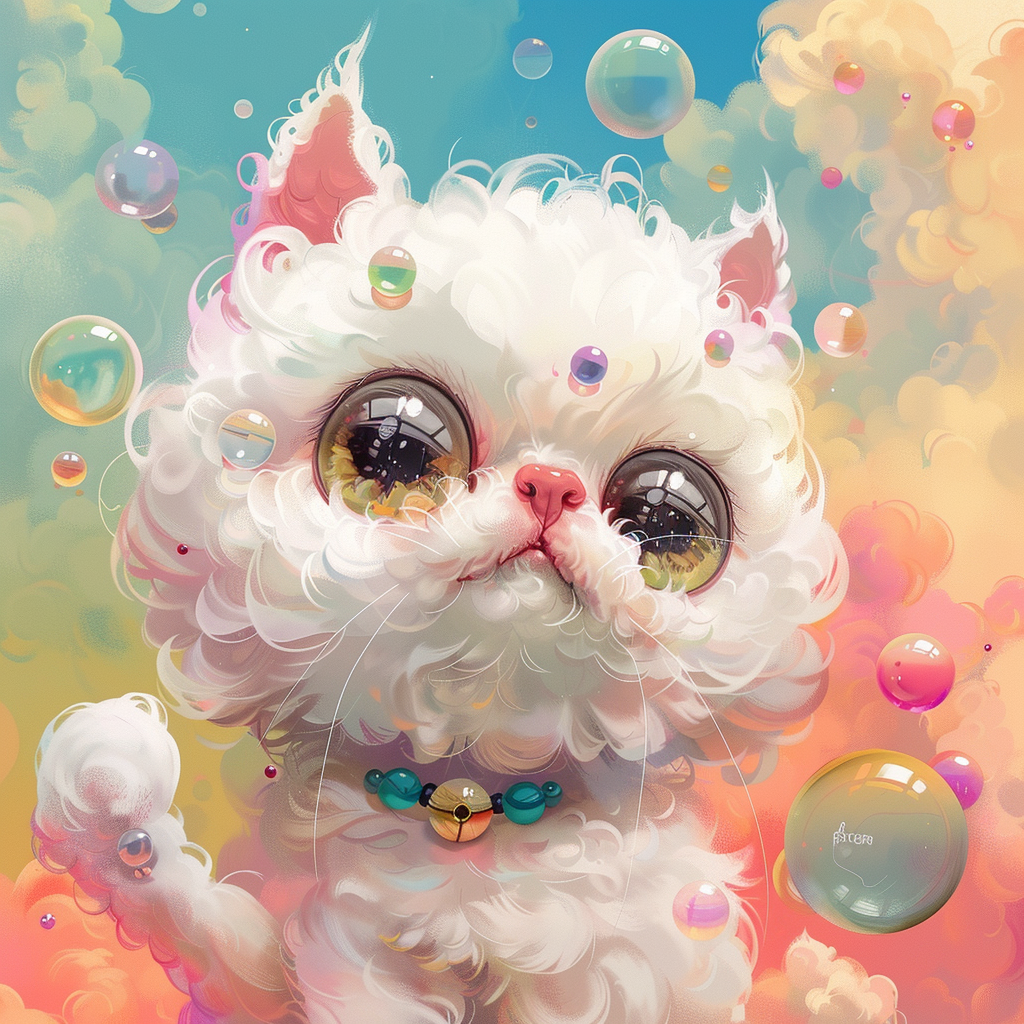 bubble cloud kitten