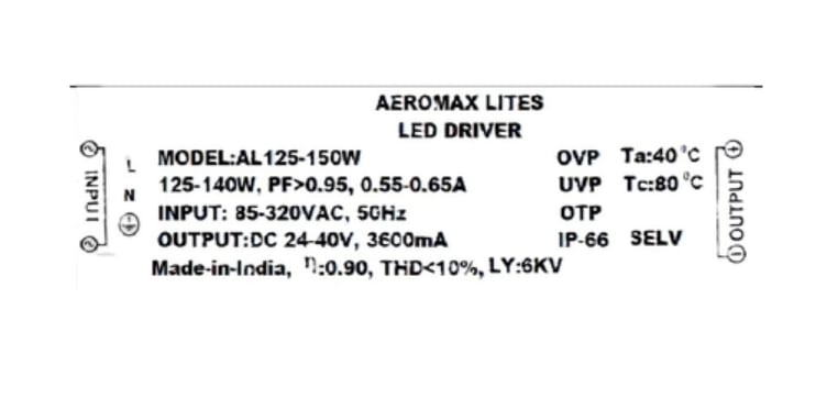 LED Driver of 150W LED Light Fitting