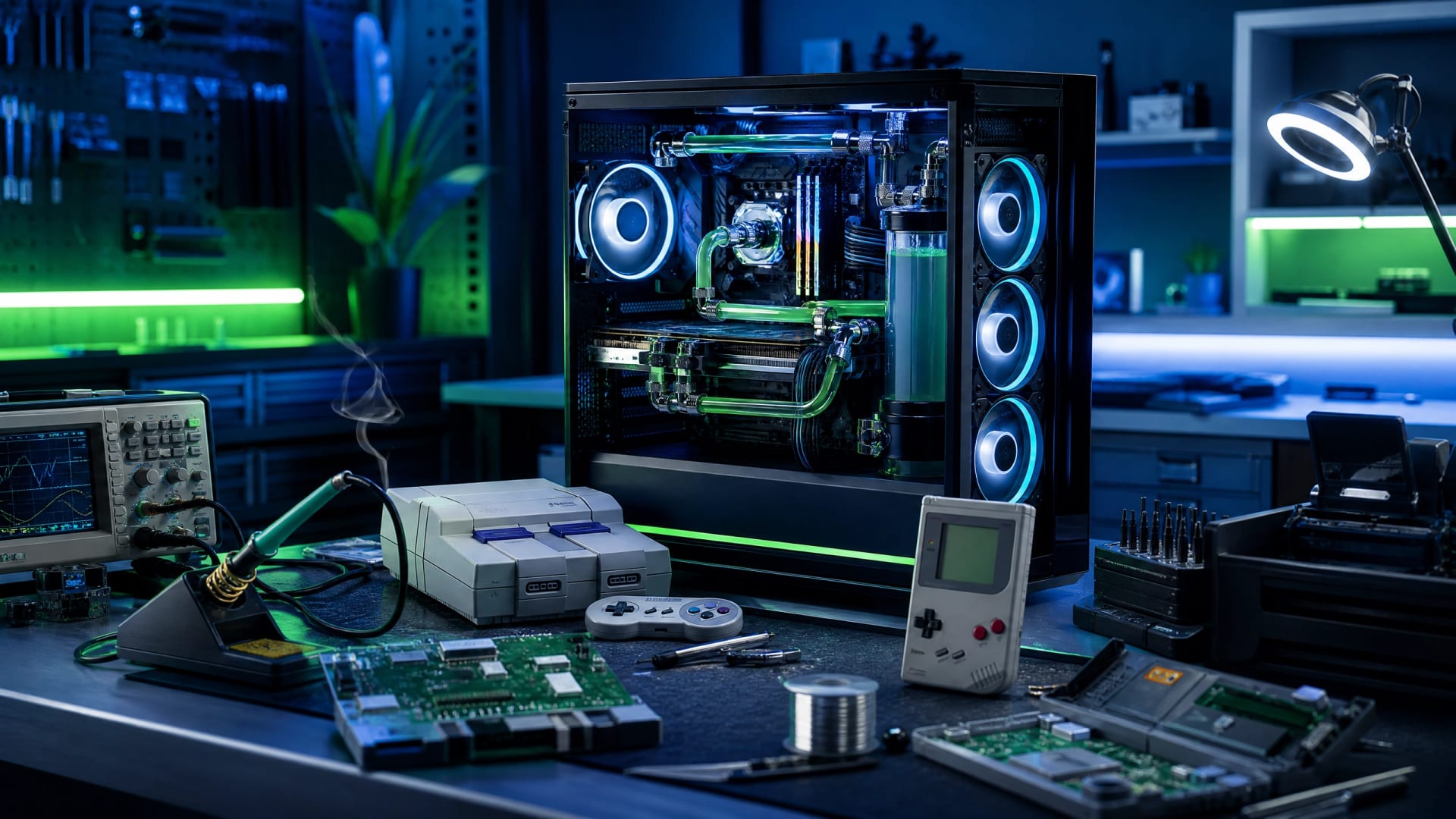 1UP Computers Workshop Hero Background