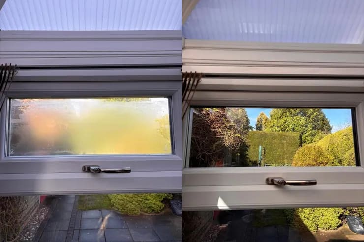 Shattered Patio Door Glass Repair - Before
