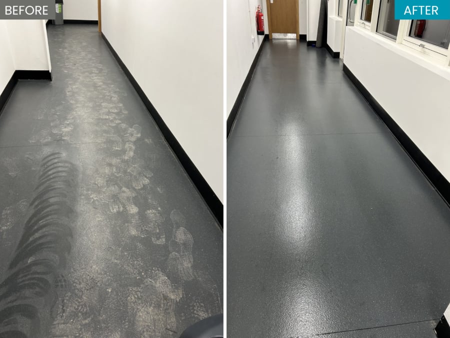 Before and after Floor Deep Clean