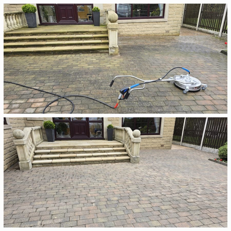 Block paving driveway cleaning results