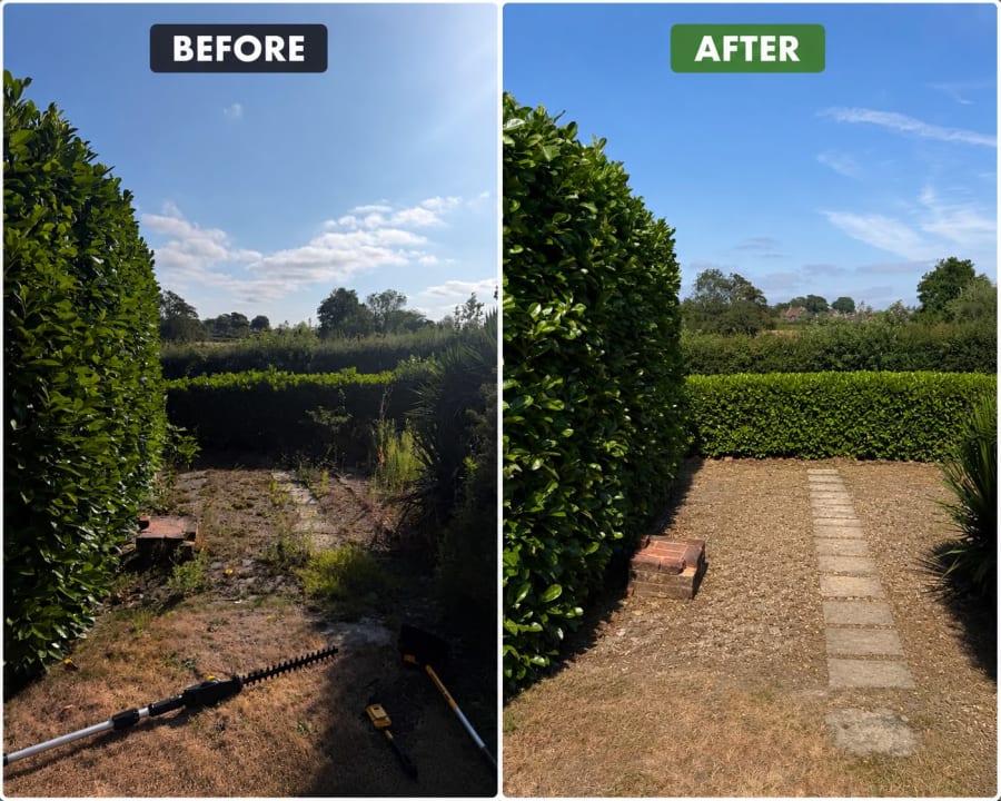 Weeding Flower Beds & Patios in Mayfield — Before & After