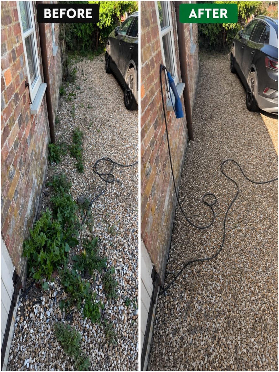 Weeding Flower Beds & Patios in Mayfield — Before & After