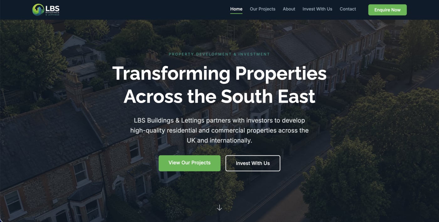 LBS Buildings & Lettings website screenshot