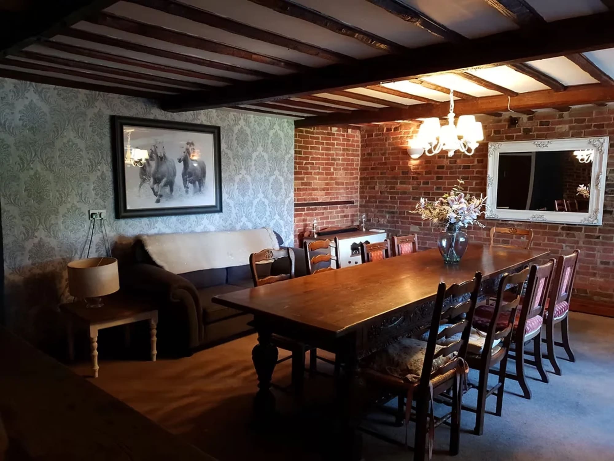 The refurbished private dining room at the Rose & Crown, Mayfield, East Sussex