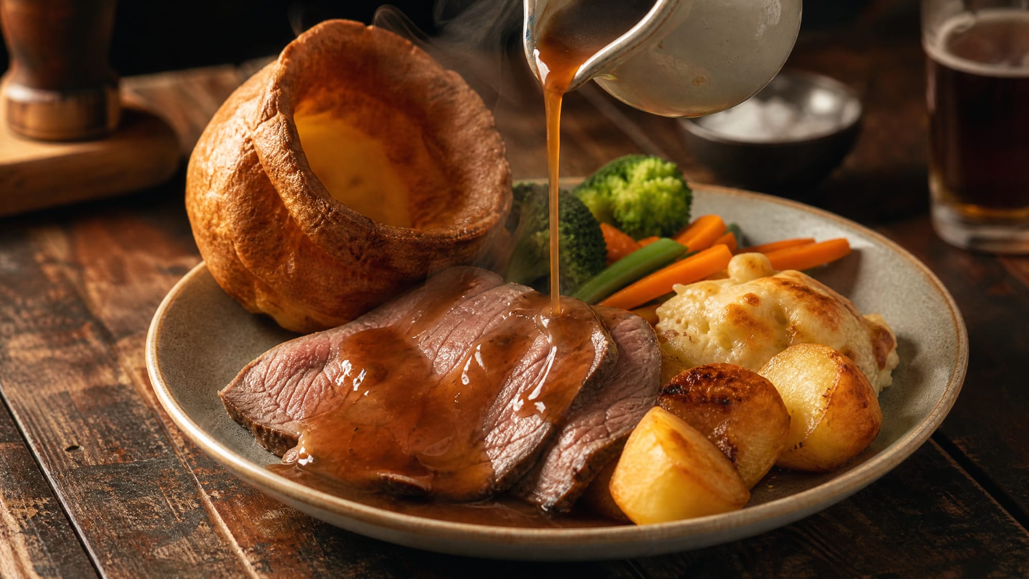 Sunday roast sirloin of beef with Yorkshire pudding at the Rose & Crown Mayfield