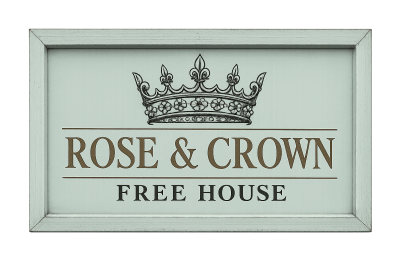 The Rose & Crown Free House, Mayfield, East Sussex — painted pub sign