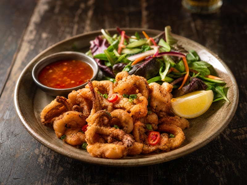 Salt and pepper squid starter at the Rose & Crown Mayfield