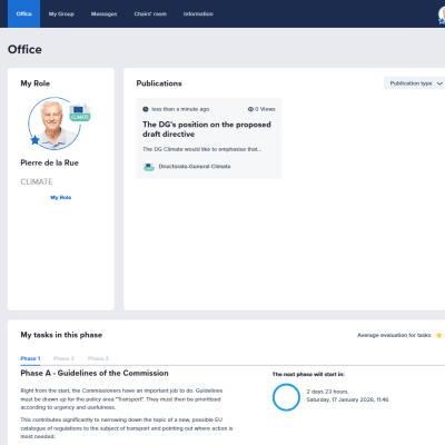Simulation game “Green Europe? Lobbying in the European Union using the example of climate policy” Screenshots
