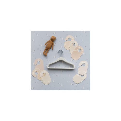 Sæt, Velourbøjle (15 stk.) og Skabsdeler (8 stk.), Creme neutral