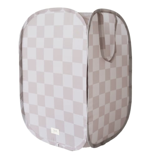 Pop-up vasketøjskurv, Checkerboard beige