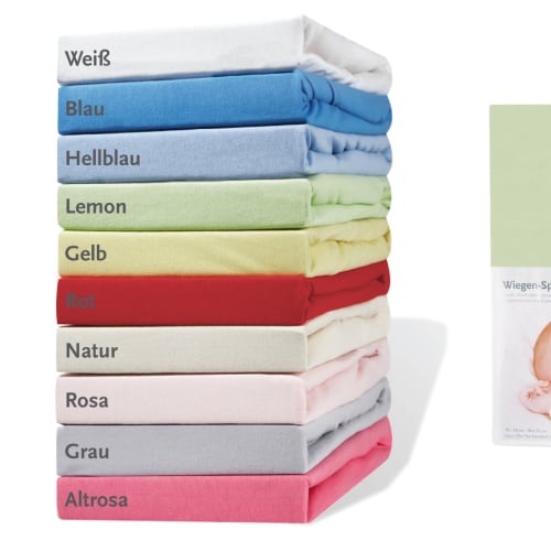 Stræklagen til Vugge, Bedside Crib og Barnevogn (2 stk.), Jersey/Lemon