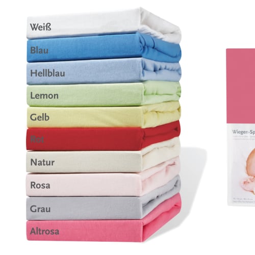 Stræklagen til Vugge, Bedside Crib og Barnevogn (2 stk.), Jersey/GammelRosa