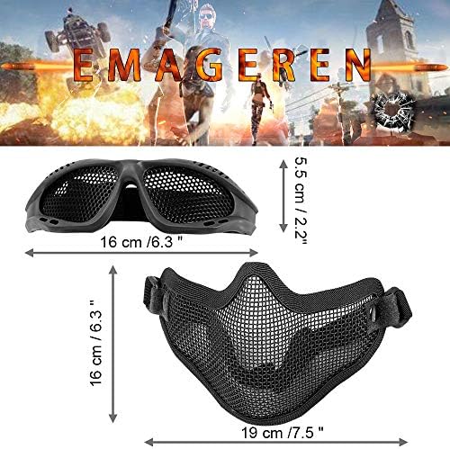 Vue 2 de Emageren Airsoft Ensemble Masque