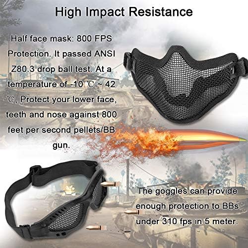 Vue 3 de Emageren Airsoft Ensemble Masque
