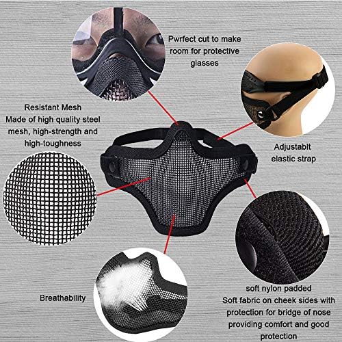 Vue 4 de Emageren Airsoft Ensemble Masque