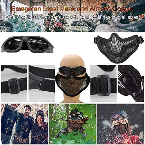 Vue 6 de Emageren Airsoft Ensemble Masque