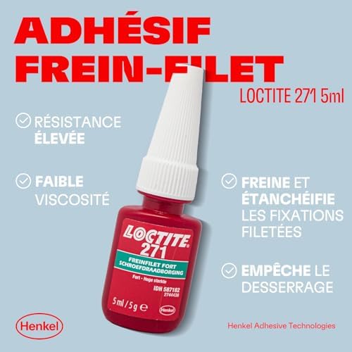 Vue 3 de Loctite Frein Filet Resistance