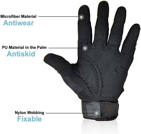Vue 3 de Gants Tactiques Pleindoigt Hommes