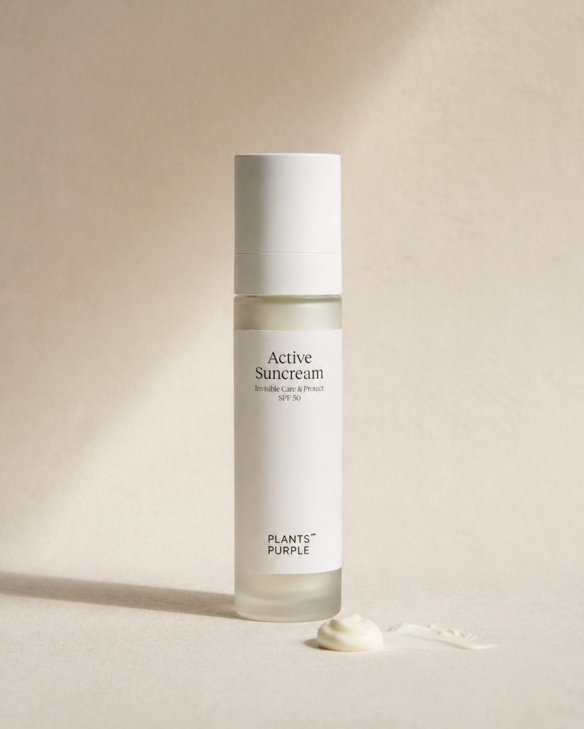 Active Suncream bottle with a drop of cream