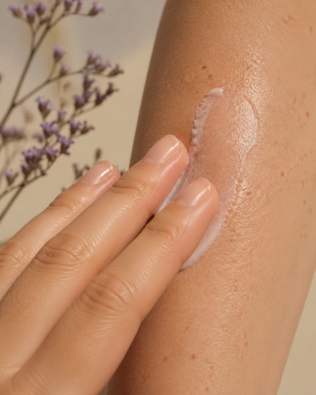 Sonnencreme verteilt sich invisible auf der Haut