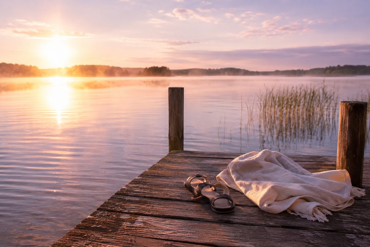 Early summer morning at the lake