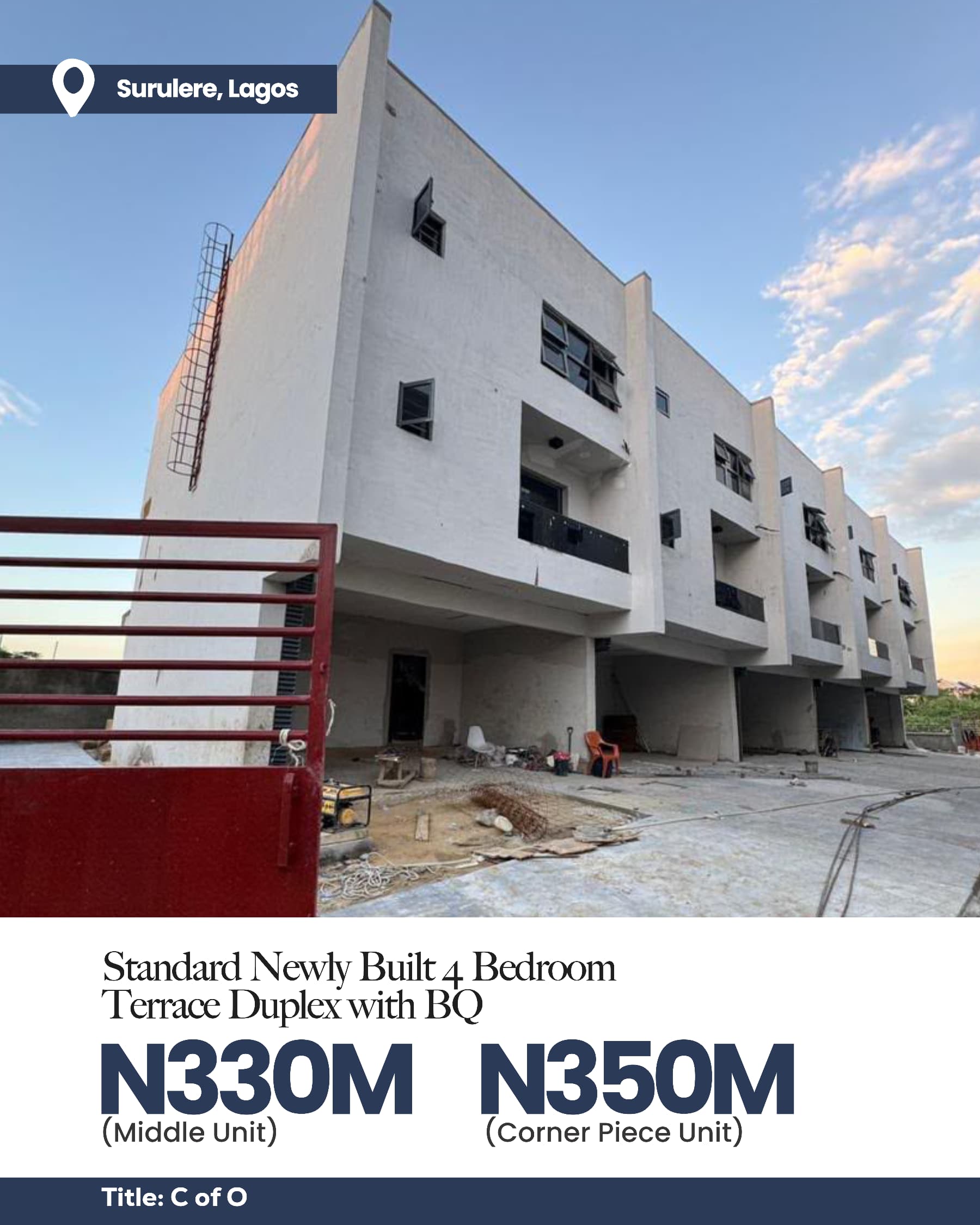 Standard Newly Built 4 Bedroom Terrace Duplex with BQ